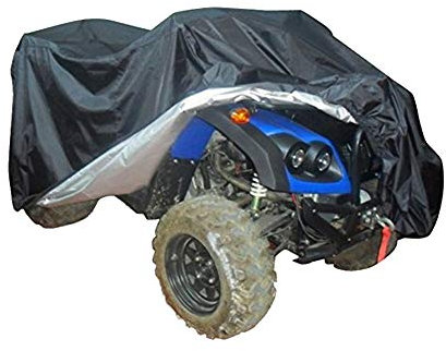 L-Peach Abdeckplane ATV Schutzhülle Universal für Motorrad Quad Bike ATV ATC 190T Material Wasserdicht Sunproof Waterproof Heatproof Cover UV Protector Schwarz, L:200x95x106cm