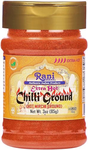 Rani Extra Hot Chilli Powder Indian Spice 3oz (85g) PET Jar ~ All Natural | Salt-Free | Vegan | No Colors | Gluten Friendly | NON-GMO | Kosher | Indian Origin