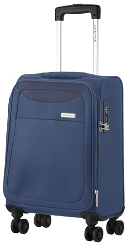 CarryOn Air Weicher Handgepäck Koffer 55cm - Stoffkoffer Erweiterbar Kabinentrolley 41 Liter TSA (Blau, Kleine)