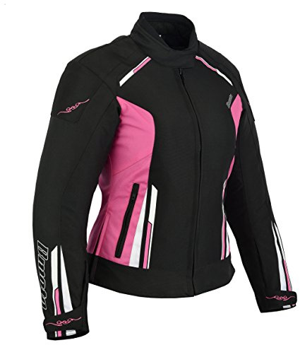 BOSmoto Damen Motorrad Jacke Motorradjacke Textil Schwarz Weiß Gr. M/38 (S)