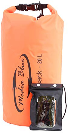 Mediablue Dry Bag,5L,10L,20L,wasserdichte Tasche,Wasserdichter Packsack,wasserdichte Beutel mit Wasser (Orange, 5 Liter)