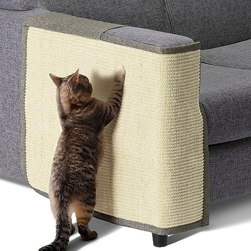 Navaris Katzen Kratzmatte Kratzschutz Sofa rechts - Sisal Kratzteppich für Katze - Couch Katzenkratzmatte - auch für Hunde geeignet - div. Farben