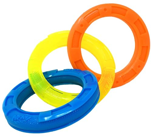 Nerf Dog 11.5in 3-Ring TPR Tug - Blue, Green & Orange