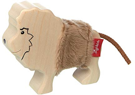 Sigikid 39515 Holztier Löwe Cudly Wudly Mädchen und Jungen Babyspielzeug empfohlen ab 3 Jahren Natur/Hellbraun