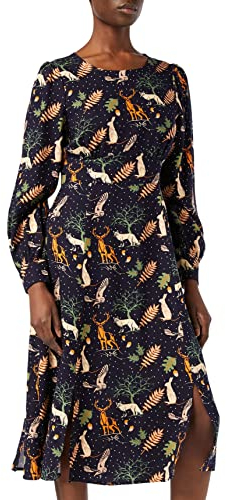 Louche LIV-Secret-Garden Robe de Soire dcontracte, Bleu Marine, 38 Femme