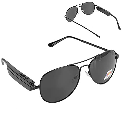 Goshyda Lunettes de Bluetooth Intelligentes, Lunettes de Casque D'extérieur Audio sans Fil Pliables Portables, Fonction D'appel D'assistance, Musique D'assistance