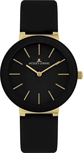 JACQUES LEMANS Damenuhr Monaco Lederarmband massiv Edelstahl 42-9