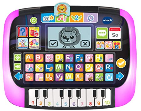 Vtech Baby Lern- und Musiktablet - Sprechendes, musikalisches Tablet mit 12 Lernaktivitäten und leuchtendem Rahmen - Zum Lernen von Wörtern, Buchstaben, Zahlen - Für Kinder von 2-5 Jahren, Mehrfarbig