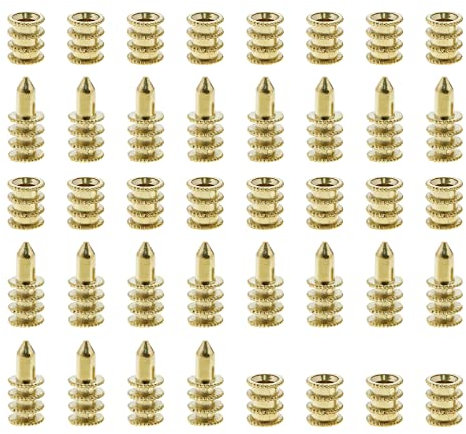 20PCS Table Bolt Sleeve Connectors Table Leaf Dowel Pins with Sockets Zinc Alloy Table Top Leaf Alignment Pins for Wooden Furniture Cabinet Table Chair