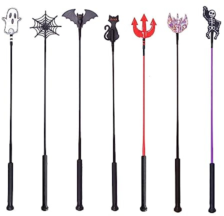 NETPROSHOP Leichte Reitgerte mit Klatsche Einhorn oder Halloween Designs Länge 65 cm, Groesse:65 cm, Farbe:Spider