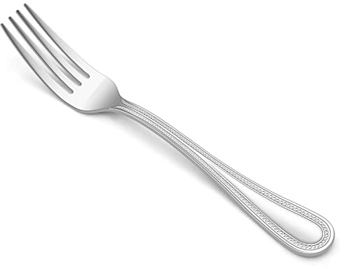 HaWare 12 Pieces Dinner Forks Set, Stainless Steel 7.9 Inches Silverware set with Pearled Edge, Large Forks for Home/Kitchen /Restaurant, Classic Elegant Design, Mirror Polished, Dishwasher Safe