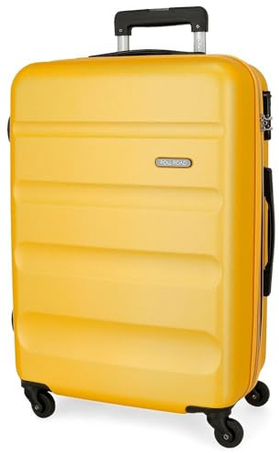 ROLL ROAD Flex Valigia Grande Ocra 51x75x28 cm Rigida ABS Chiusura a combinazione laterale 91L 3,96 kg 4 Ruote, giallo, Taglia unica, Valigia grande