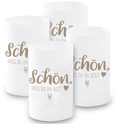 Windlicht Deko, 12 Stück Mini Tischlichter Kerzen Deko als Tischdeko für Junge und Mädchen Kommunion Konfirmation Taufe Hochzeit Geburtstag Teelichter, ca. 6,0 x 10,0 cm (Braun)