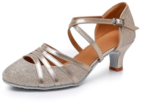 Rosefinch Damen Latein Salsa Tanzschuhe Geschlossene Zehe Mode Tango Cha-Cha Ballroom Performence Tanzschuhe Champ 5cm Absatz 39 EU