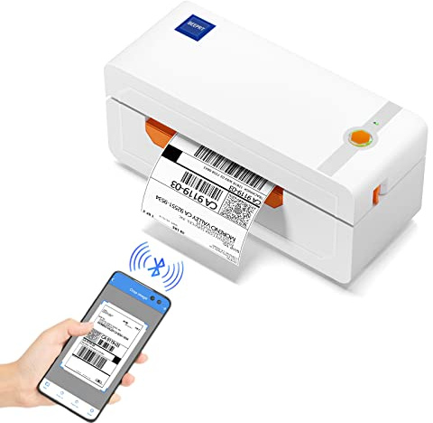 JADENS Bluetooth Thermal Label Printer, 4x6 Shipping Label Printer for Shipping Packages 203DPI, 1.57-4.1 Printing Size Compatible with Hermes, Royal Mail, Amazon, Shopify