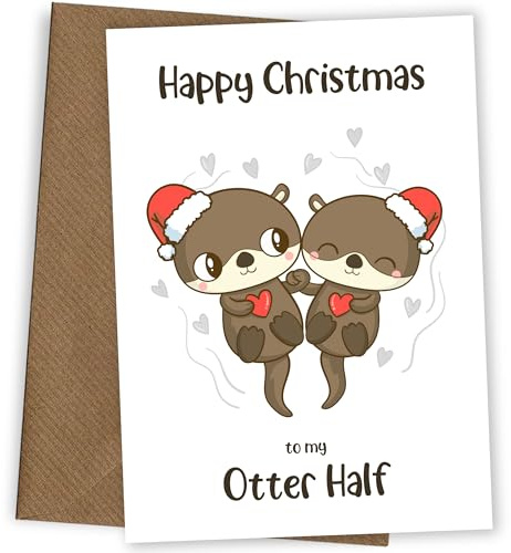 Hey Chimp Lustige Otter-Weihnachtskarte für Ihren Mann oder Ihre Frau – Laugh Out Loud Lustige Freundin Weihnachtskarte auch für Freund oder Partner