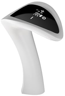XJTNLB Wasserhahn mit Sensor Batterie Waschtischarmatur Sensor Batterie mit Digitalanzeige Mischbatterie Waschbecken,Weiß