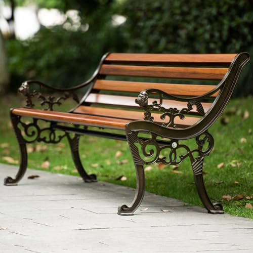 Outdoor-Bank Aus Aluminiumguss, Antike Gartenbank mit Rückenlehne und Armlehnen, Robustes, Ergonomisches Zweisitzersofa, 900 Pfund Tragkraft, für Veranda, Terrasse, Garten, Terrasse Oder Balkon ( Size