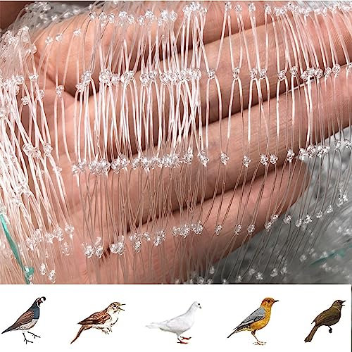 Filet Anti-oiseaux en Maille de Nylon, Filet Anti Oiseaux en Maille Filet de Protection Jardin pour Bassin Fruits Légumes et Plantes, Filet Anti Pigeon Transparent pour Balcon(Size:5m x 20m)