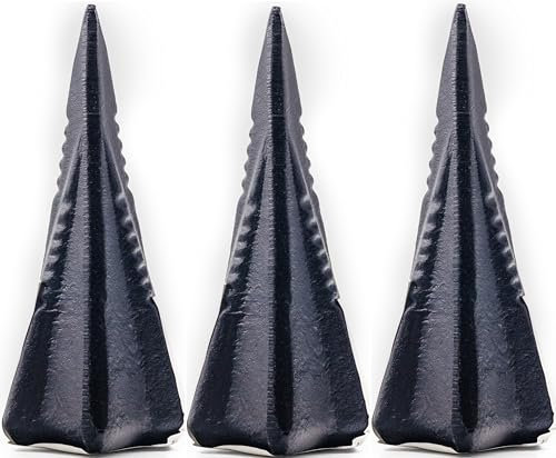 KOVA® 3X Spaltgranate ca.1,6kg Massiver Spaltkeil in Keil-Kreuzform aus Spezialstahl für Holzspaltung Holz Spaltaxt Spalthammer Holzspalter Drehspaltkeil Drehkeil Fällkeil, schwarz