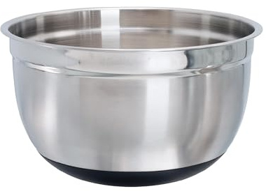 Buckingham Deep Salad Mixing Bowl with Black Silicon Base Easy Grip Durable Stylish and Versatile Ideal for Baking Cooking Salad & Food Prep (28 cm)