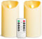YIWER Lot de 2 bougies LED sans flamme à piles avec minuteur à distance, ne fondent pas, bougies en plastique ivoire D 3,15 x H 6 cm pour fête, Noël, Saint-Valentin