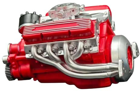 89 % bensin-OHV-V8-Small-Block-motormodellbyggsatser, Cison-V8-motorbyggsats bensin, V8-motorbyggsatser, realistisk förbränningsmotor-modellbyggsats – KIT-version (röd)