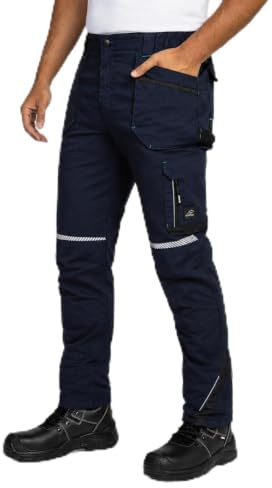BWOLF Drift Ice arbetsbyxor män vinter arbetsbyxor män vinter vattentäta, kalla och vindtäta med reflekterande element, blå, 3XL