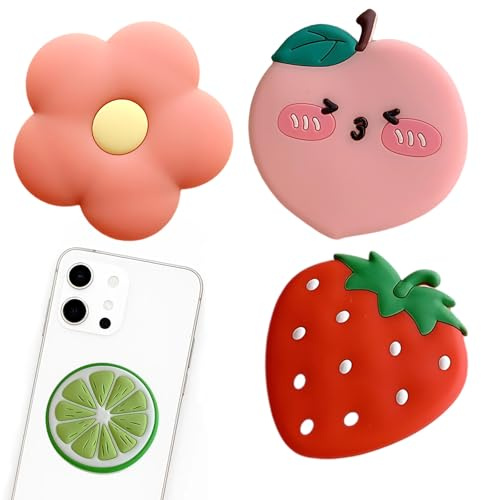 4 Pack Phone Grip Set, Multi-Function Phone Holder with 360 Rotation, 5 cm Diameter Finger Stand for Secure One-Hand Use, for Tech Lovers