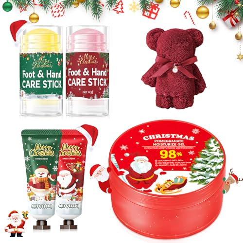Julhandskräm, torkad fotkräm, hydratant visualiseringsgel, julklappsset, återfuktar och återfuktar torra händer, bra present till jul, födelsedagar