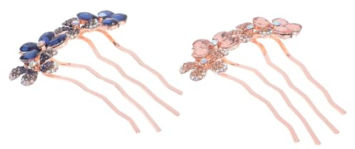 PLAFOPE 2 Piezas De Accesorios Para El Cabello De Novia Horquillas De Metal Con Flores Horquillas Para El Cabello Accesorios Para Recogidos Tocado De Boda Para Novia