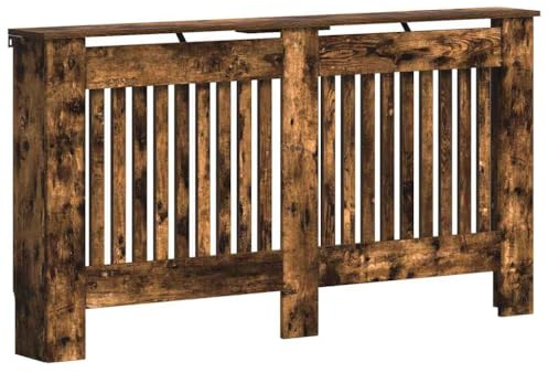 vidaXL Radiator Cover Smoked Oak 152 x 19 x 81.5 cm Engineered Wood