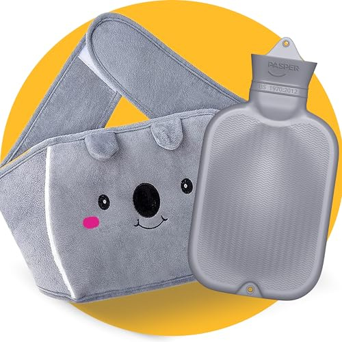 Pasper Wärmflaschengürtel 1,75 L mit Bezug - 130 cm Wärmegürtel - Koala | Ideal bei Bauch-, Rücken- & Periodenschmerzen