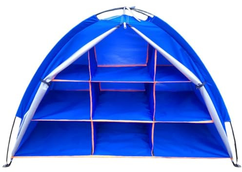 FACAIIO Tienda de campaña de almacenamiento para exteriores con 9 estantes, equipo de camping y zapatos, tela Oxford ligera y marco de fibra de vidrio, configuración de jardín, patio y actividades al