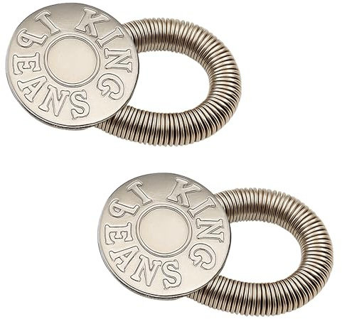 Trimming Shop Waistband Extender Silver 2 Pcs Jeans Trousers Pants