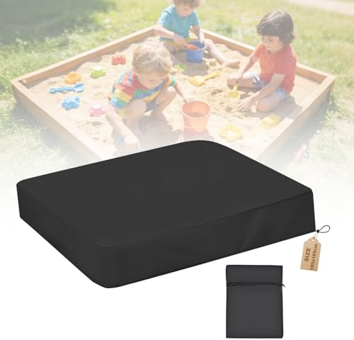 VTMJ Sandkasten Abdeckung 185 x 185cm, 210D Oxford Sandkastenabdeckung, Abdeckplane Sandkasten mit Gummizug Kordelzug und Aufbewahrungsbeutel, Wasserfeste Abdeckung für Sandkiste Pool Garten, Quadrat