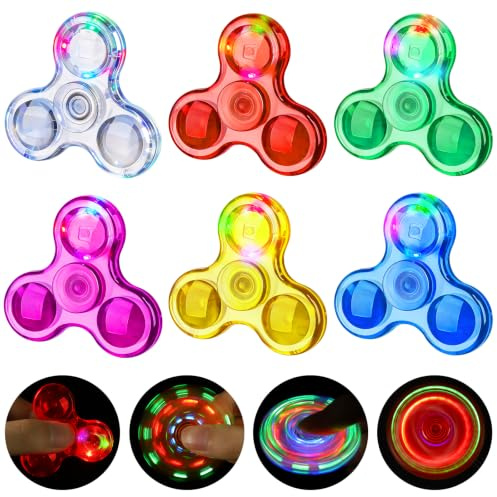 6 stycken presentpåsar barnfödelsedag gästpresenter mini fidgetleksaker | Avskedspresent skolstart små presenter till barn fidget spinnare ljus up fidget toys ge bort souvenirer