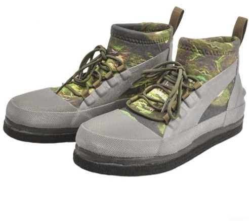 Vasiumic Zapatos de vadeo de fieltro, botas de pesca antideslizantes para hombres y mujeres, calzado anfibio ligero para senderismo en el río con parte superior de neopreno transpirable, puntera