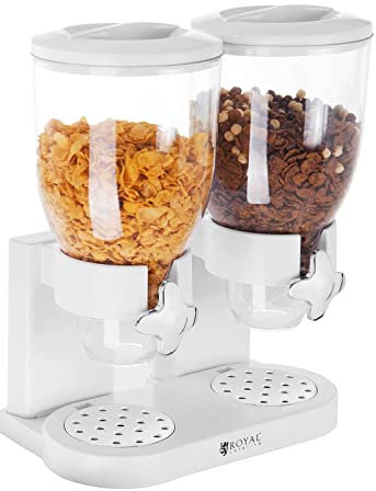 Royal Catering Dispenser per Cereali con 2 Contenitori (Capacità 7 l)