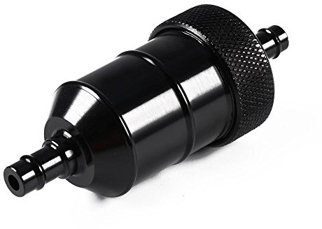 Qiilu 1/4” 6mm Filtre à essence universel Lavable Moto Fosse Dirt Bike Essence( Noir )