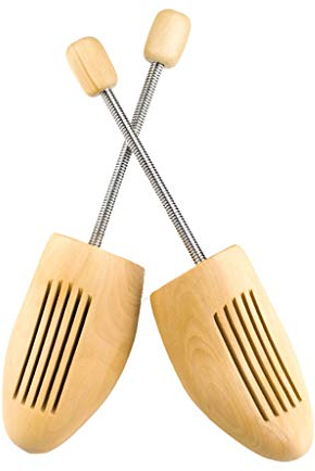 JHKJ Schuhspanner mit Spiralfeder, aus Holz, ausgezeichnete Feuchtigkeitsaufnahme, Shoe Stretcher Shaper, Unisex (1 Paar),1pairs,45/46