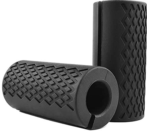 Langhantelgriffe Gewichtheben Hantel Griffe Pads - Smallsize Dicke Hantelgriffe Greifkraft vergrößern, rutschfest, für Bodybuilding, Fitness, Griffkrafttraining, 2 Stück Silikon Grips, Schwarz