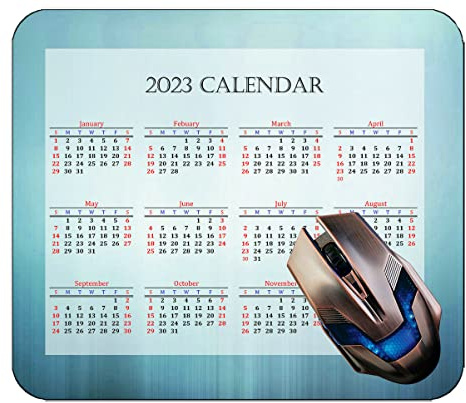 Spelmusmatta 2023 års kalender med semester, blomblad bakgrund vit spelmusmatta