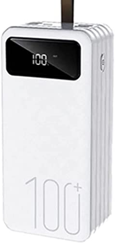 HHORB Power Bank 100000Mah/Cargador USB C/Cargador Portatil/Cargador De Pilas Recargables/Cargador Pilas/Cargador USB Multiple/Mini Power Bank Mini/Power Bank USB C,Blanco,Blanco
