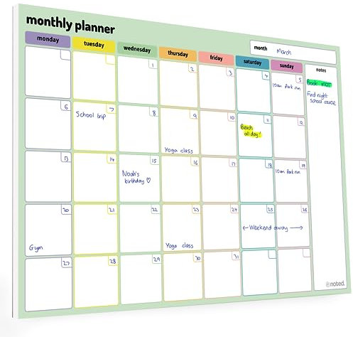 Monthly Planner Pad – A4 Undated Calendar and Scheduler - 52 thick 100gsm sheets for work, study and home planning