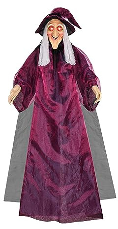 Fenteer Hängende Animierte Hexen-Halloween Dekoration, Gruselige Geräusche, 178 cm, Lebensgroß Mehrzweck Spukhaus-Kriech-Requisite für Gruselige Labyrinthe