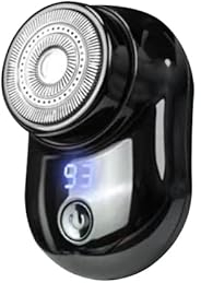 Mini afeitadora eléctrica USB con indicador de carga LED, afeitadora portátil en húmedo y seco para hombres, para el hogar, la oficina, la tienda, los viajes (negro)