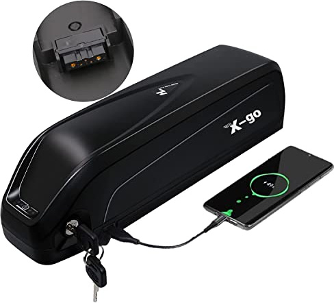 X-go Ebike Akku mit Grundplatte,Sicherer Verriegelung, Stabile Ebike Battery für 250W-1000W Motor (HL48V15EU5-Chunzhilin)