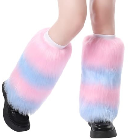 Beinwärmer Damen Winter Plüsch Beinwärmer Flauschige Fell-Beinstulpen Winter Häkeln Knit Stiefel Beinwärmer Warme bequeme Beinstulpen 1 Paar Frauen 80er-Tanzparty, kniehohe Beinsocken für Frauen