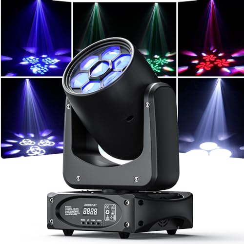 150W Moving Head LED Bühnenleuchten Bee-Eyes RGBW Partylichter 3 Prisma 8 Gobos 8 Farben dmx512 DJ Disco Lichter Strobe Funktion Spot Licht für Bar Party Club Hochzeit